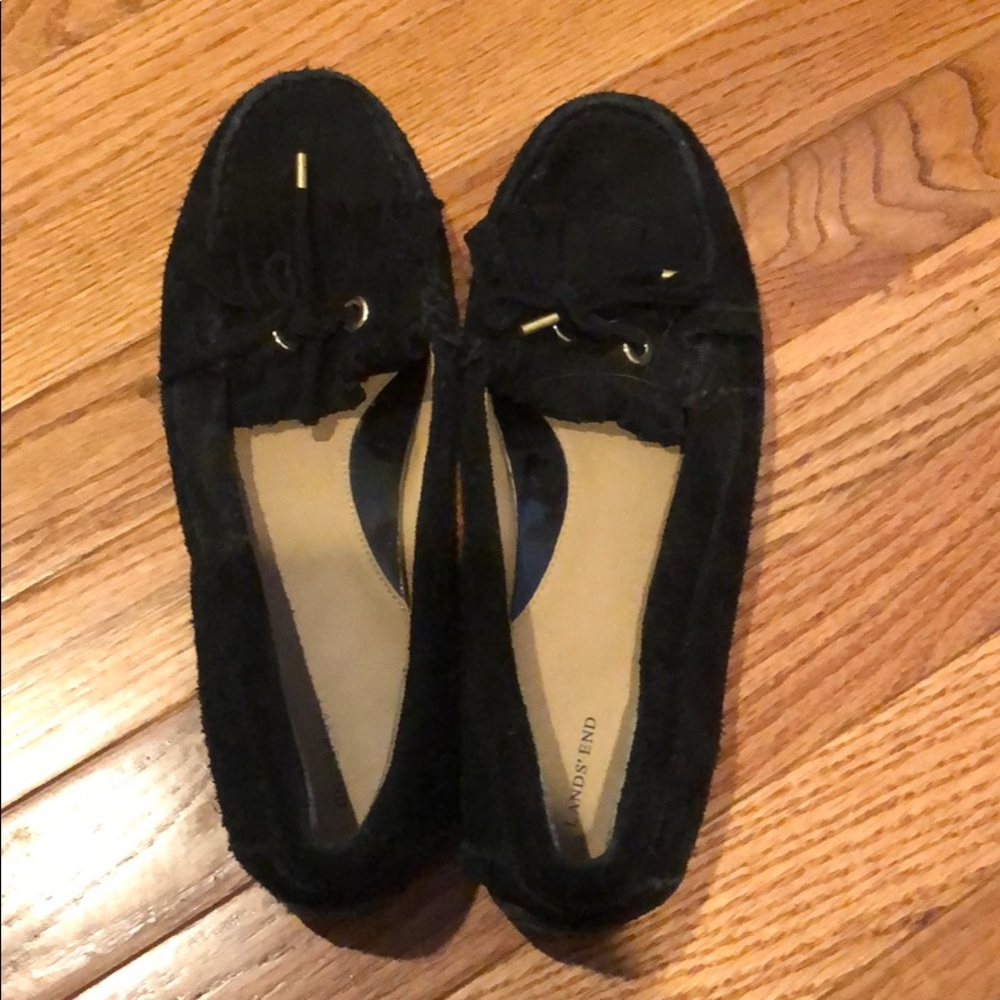 Black Suede Moccasin Flats